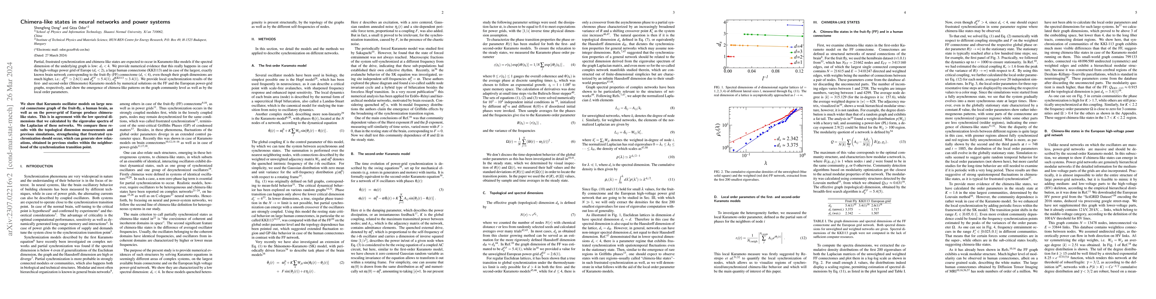 Thumbnail for Chimera states in neural networks and power systems
