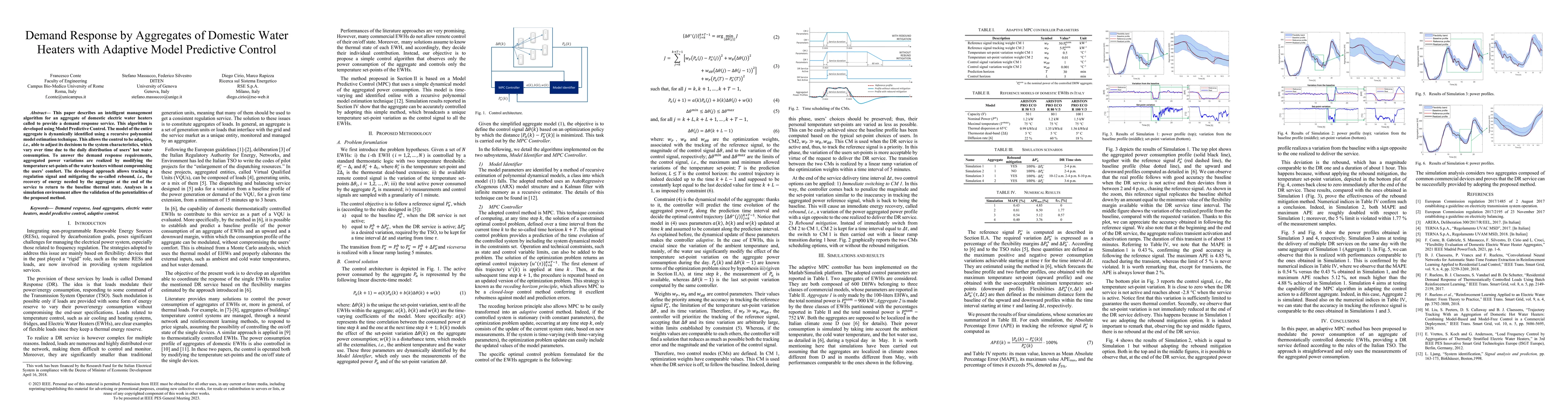 Thumbnail for Demand Response by Aggregates of Domestic Water Heaters with Adaptive
  Model Predictive Control