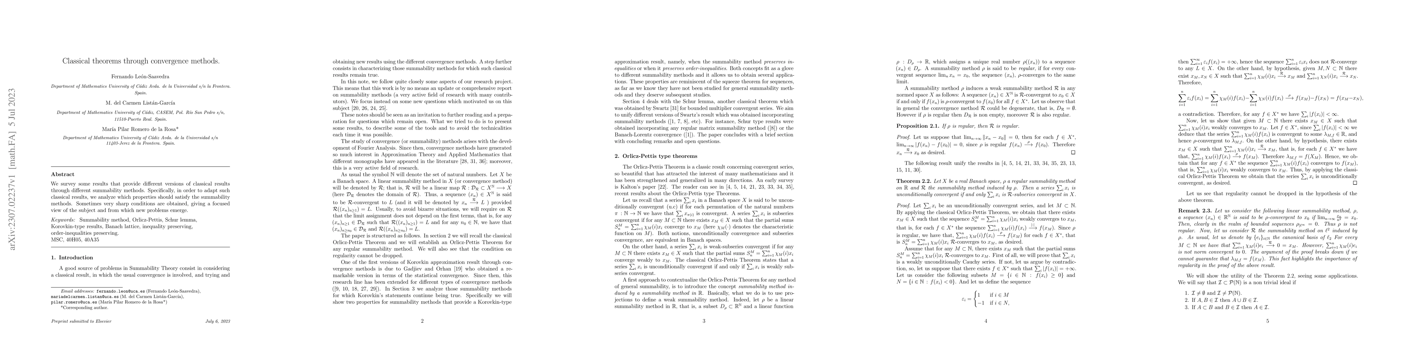 Thumbnail for Classical theorems through convergence methods