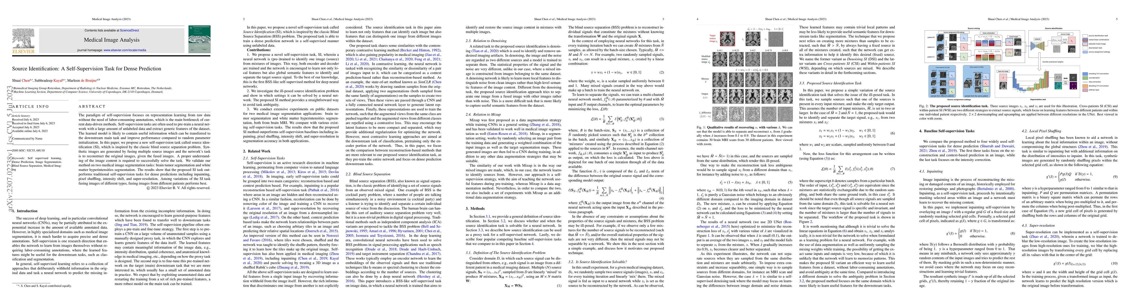 Thumbnail for Source Identification: A Self-Supervision Task for Dense Prediction