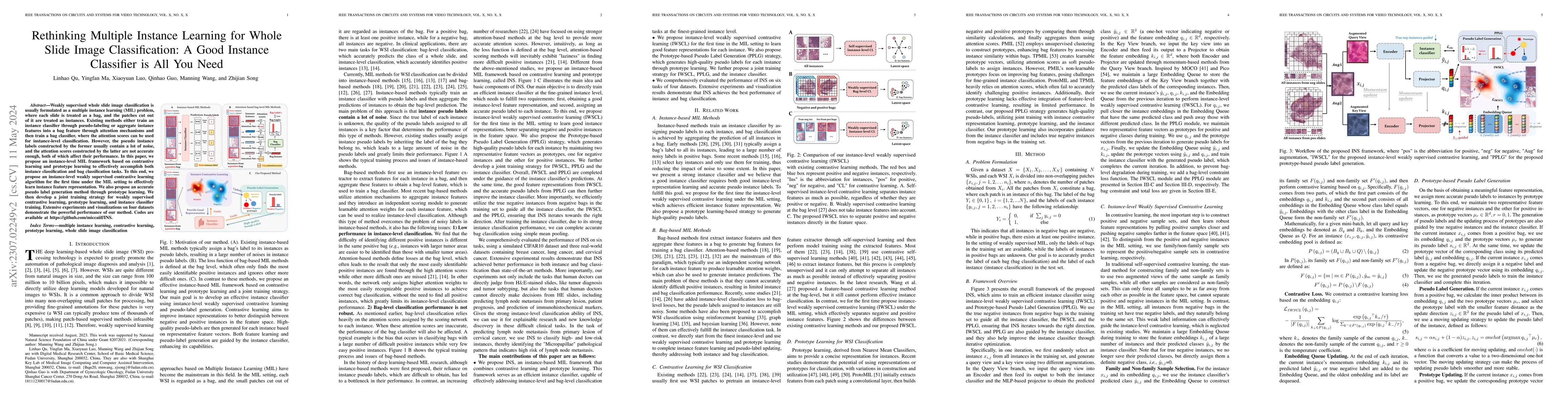 Thumbnail for Rethinking Multiple Instance Learning for Whole Slide Image
  Classification: A Good Instance Classifier is All You Need