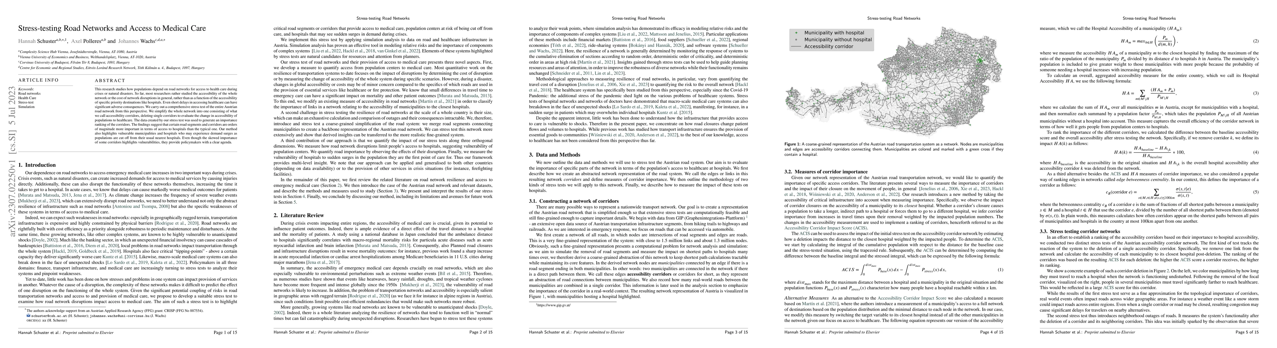 Thumbnail for Stress-testing Road Networks and Access to Medical Care