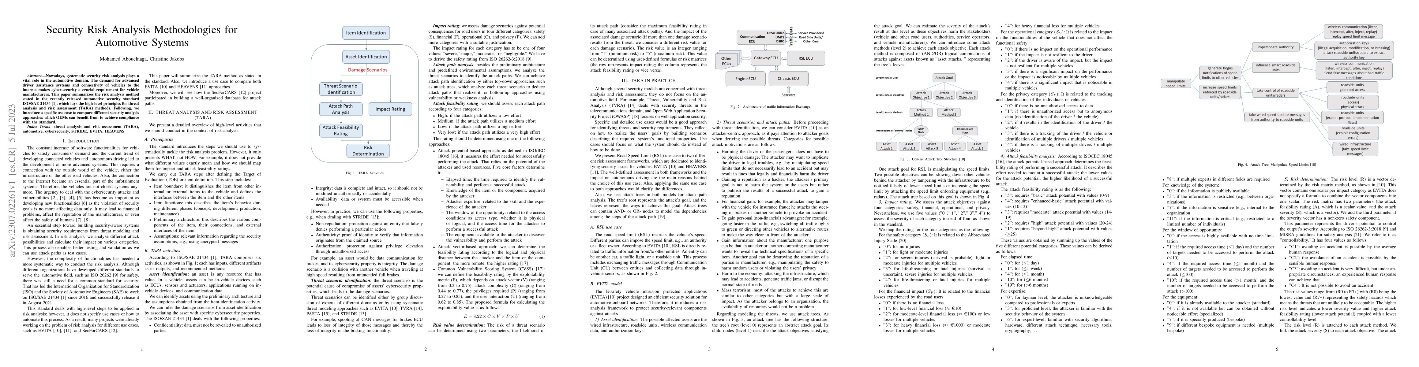 Thumbnail for Security Risk Analysis Methodologies for Automotive Systems