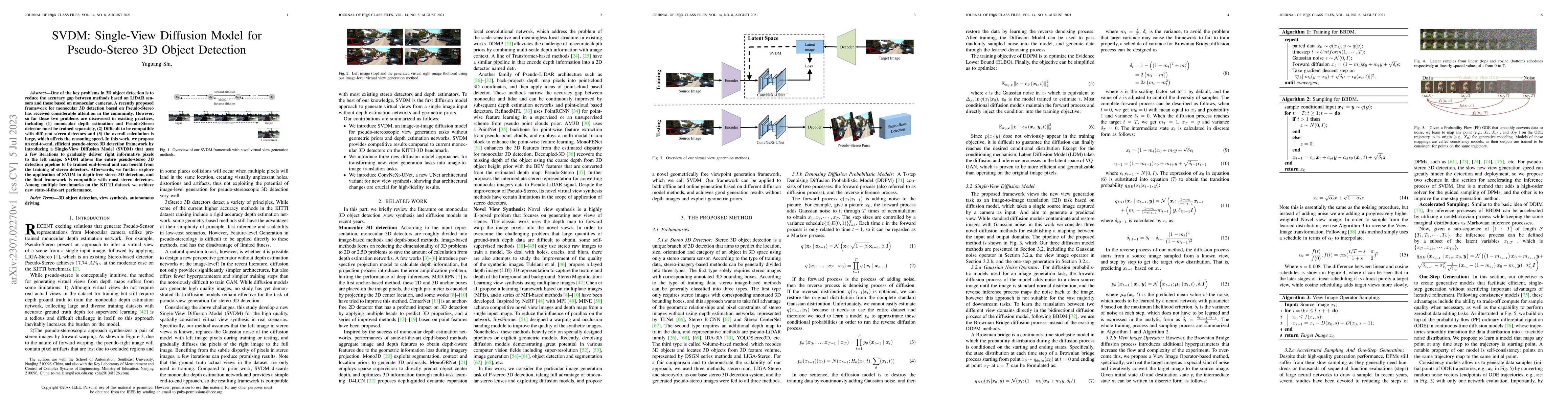 Thumbnail for SVDM: Single-View Diffusion Model for Pseudo-Stereo 3D Object Detection