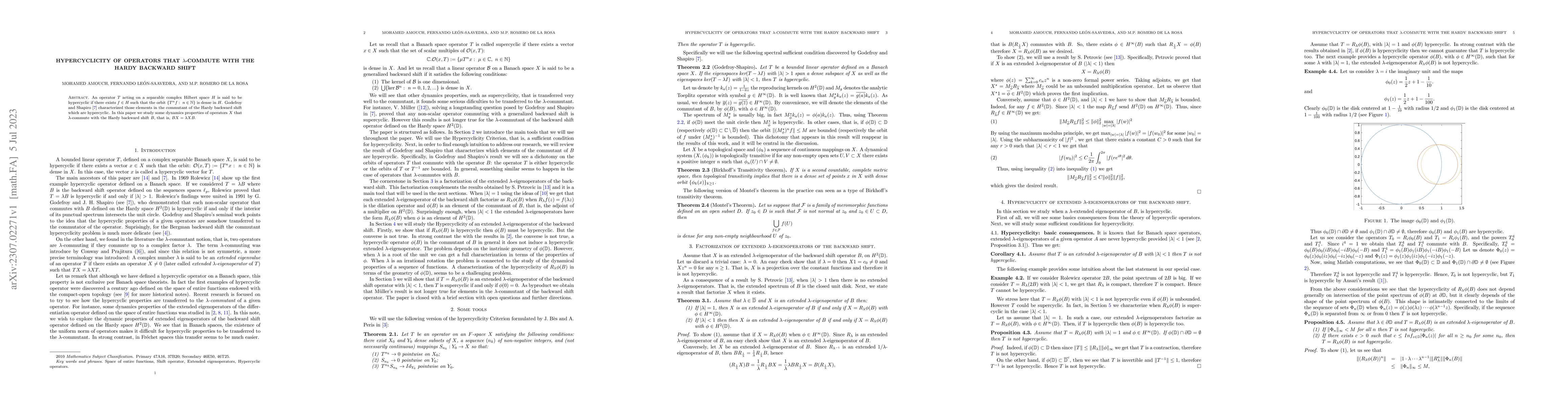 Thumbnail for Hypercyclicity of operators that $\lambda$-commute with the Hardy
  backward shift
