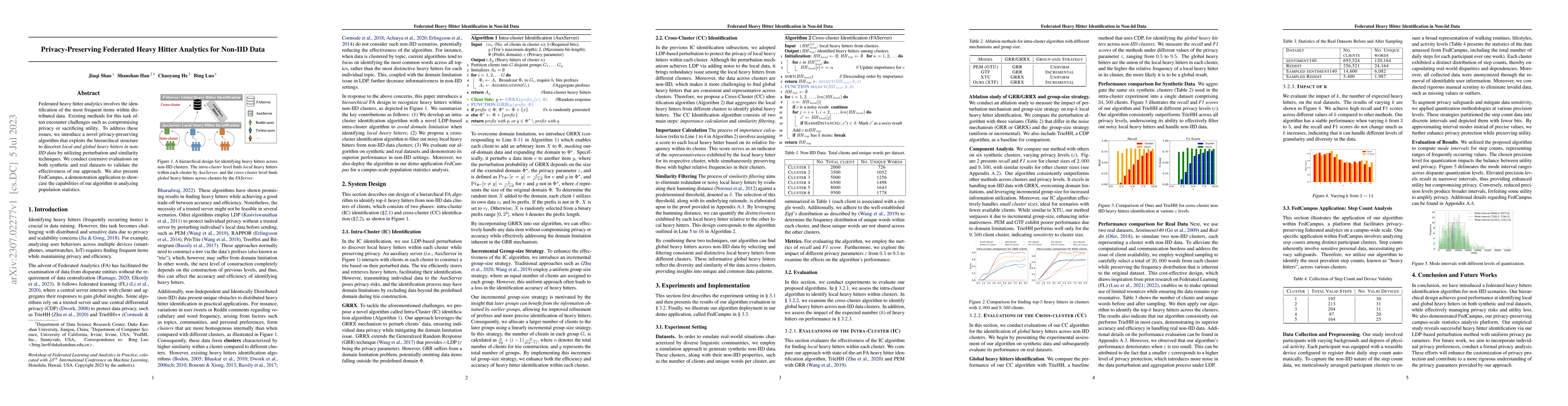 Thumbnail for Privacy-Preserving Federated Heavy Hitter Analytics for Non-IID Data