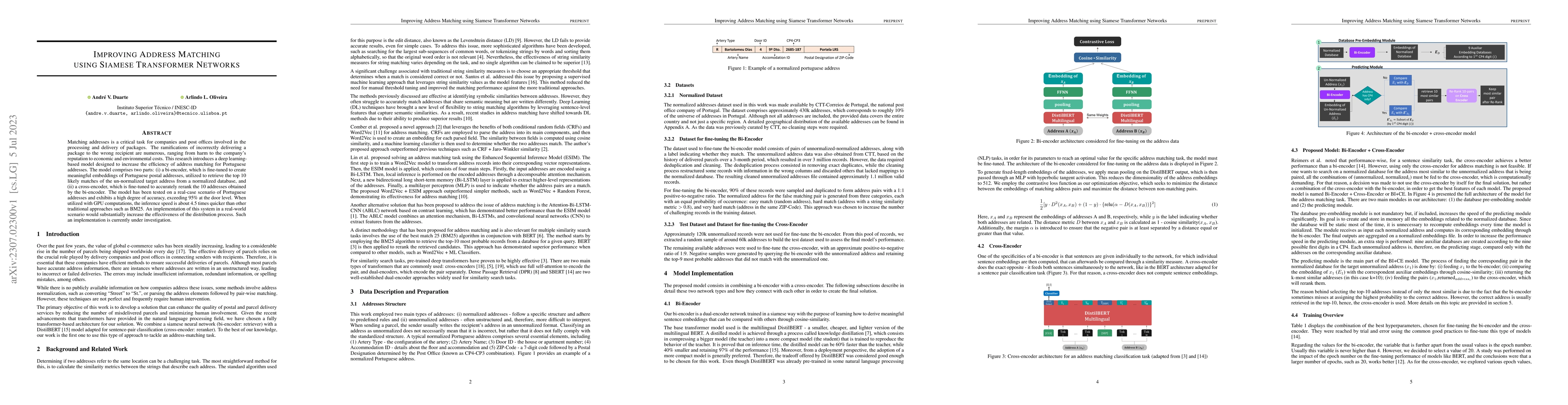 Thumbnail for Improving Address Matching using Siamese Transformer Networks