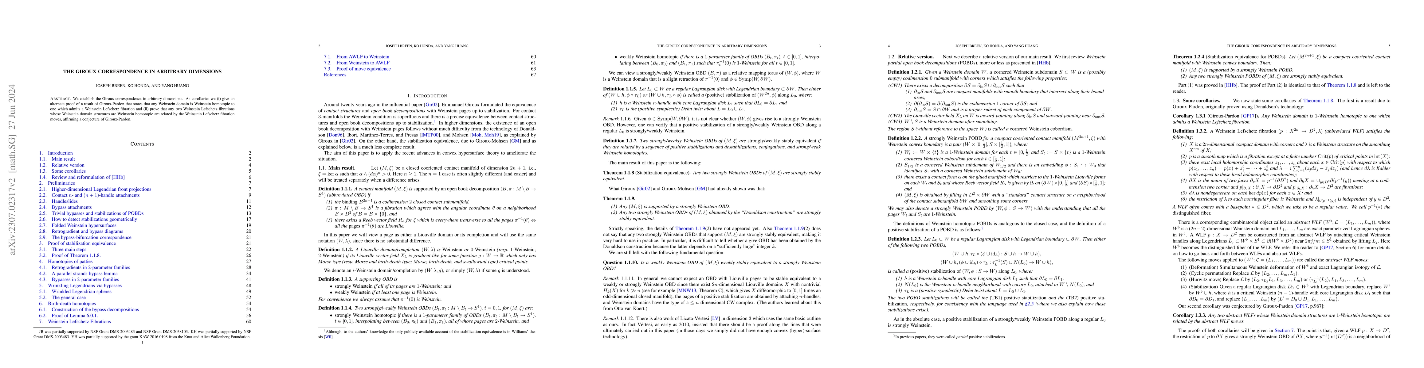 Thumbnail for The Giroux correspondence in arbitrary dimensions