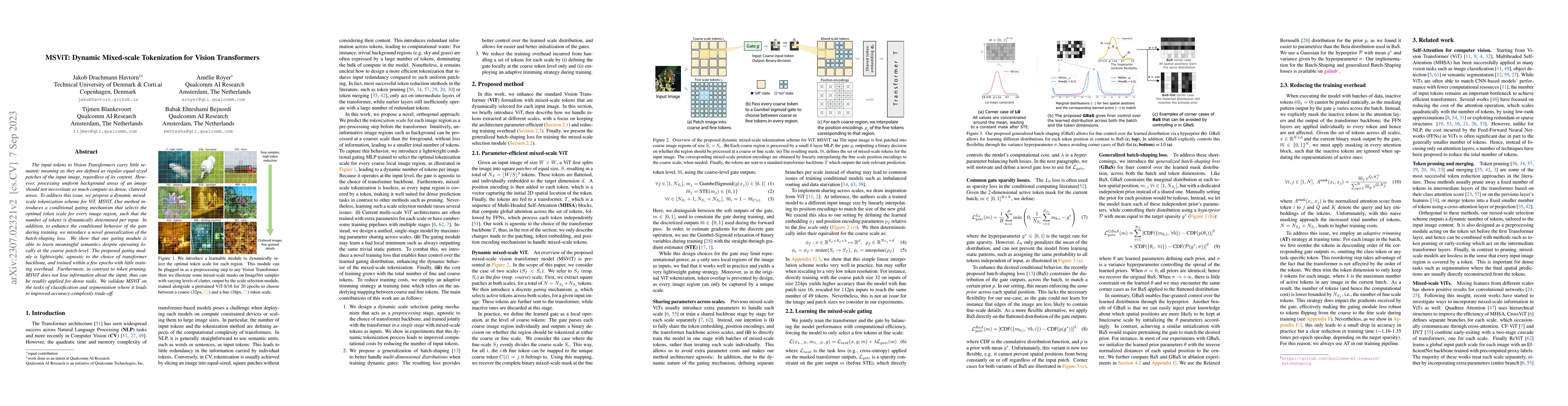 Thumbnail for MSViT: Dynamic Mixed-Scale Tokenization for Vision Transformers
