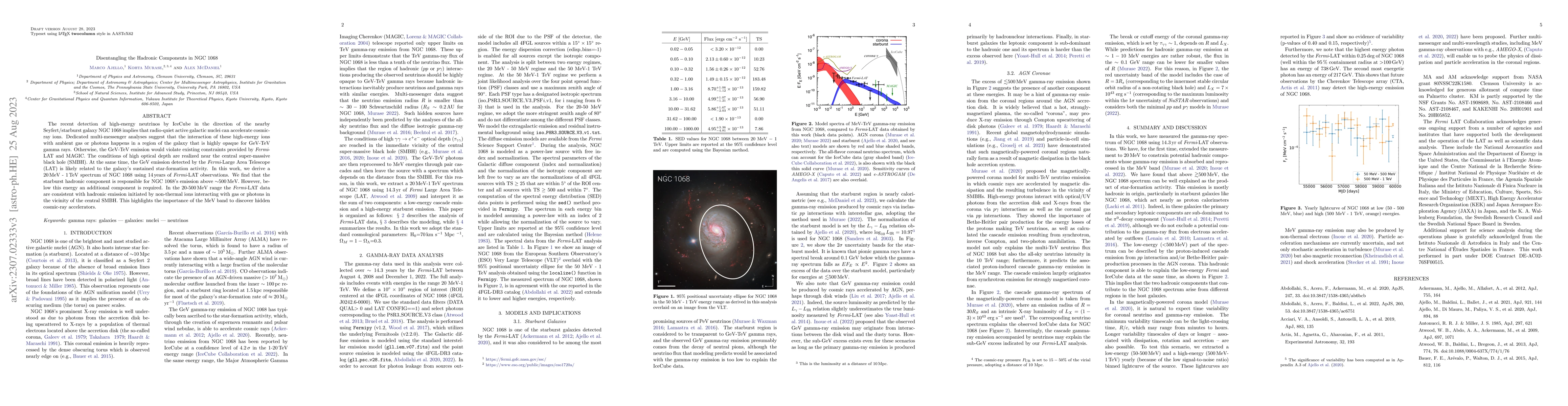 Thumbnail for Disentangling the Hadronic Components in NGC 1068