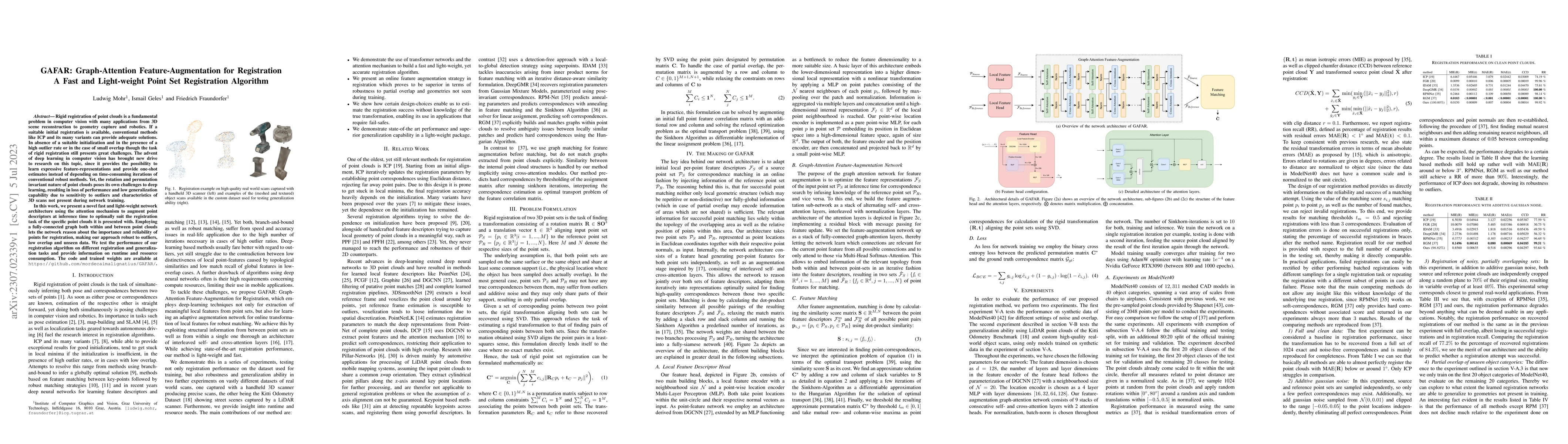 Thumbnail for GAFAR: Graph-Attention Feature-Augmentation for Registration A Fast and
  Light-weight Point Set Registration Algorithm