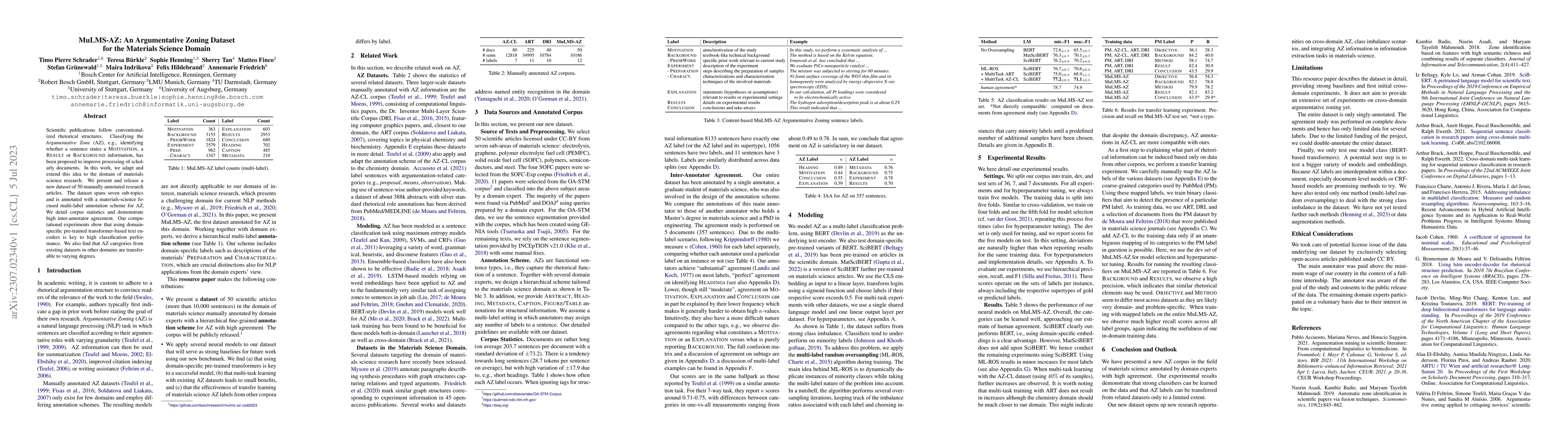Thumbnail for MuLMS-AZ: An Argumentative Zoning Dataset for the Materials Science
  Domain