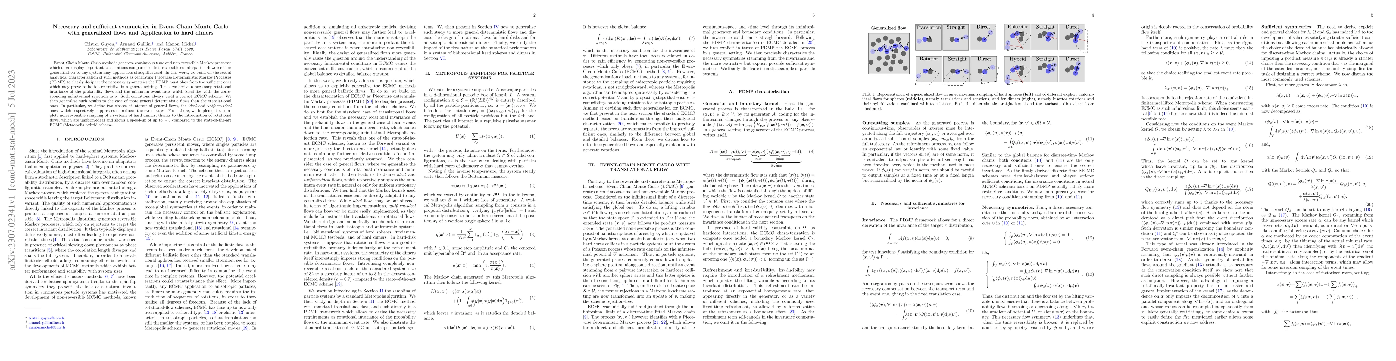 Thumbnail for Necessary and sufficient symmetries in Event-Chain Monte Carlo with
  generalized flows and Application to hard dimers