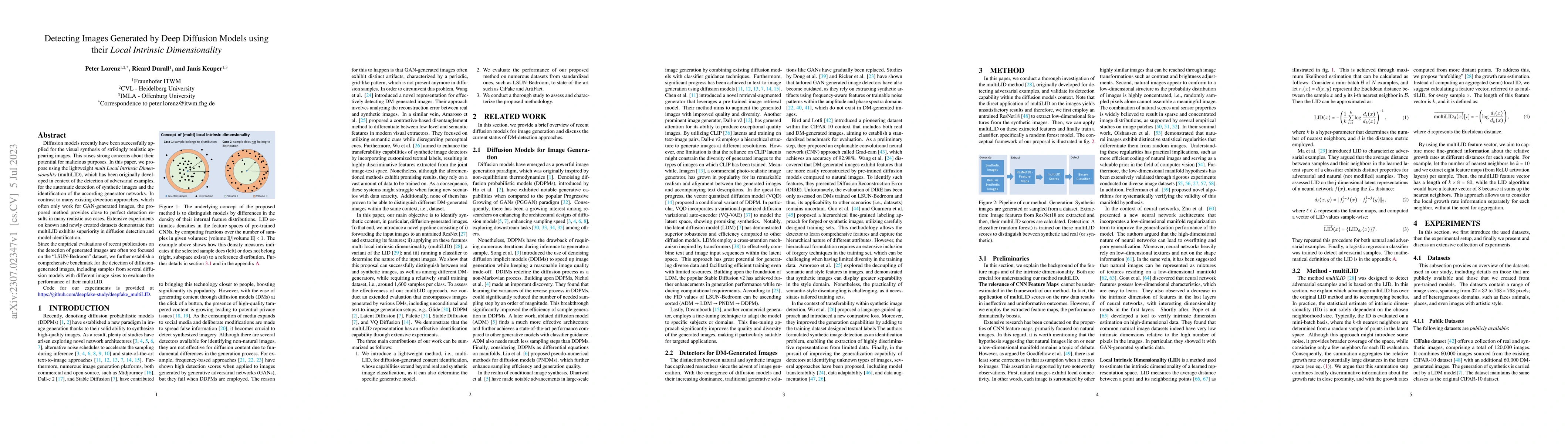Thumbnail for Detecting Images Generated by Deep Diffusion Models using their Local
  Intrinsic Dimensionality