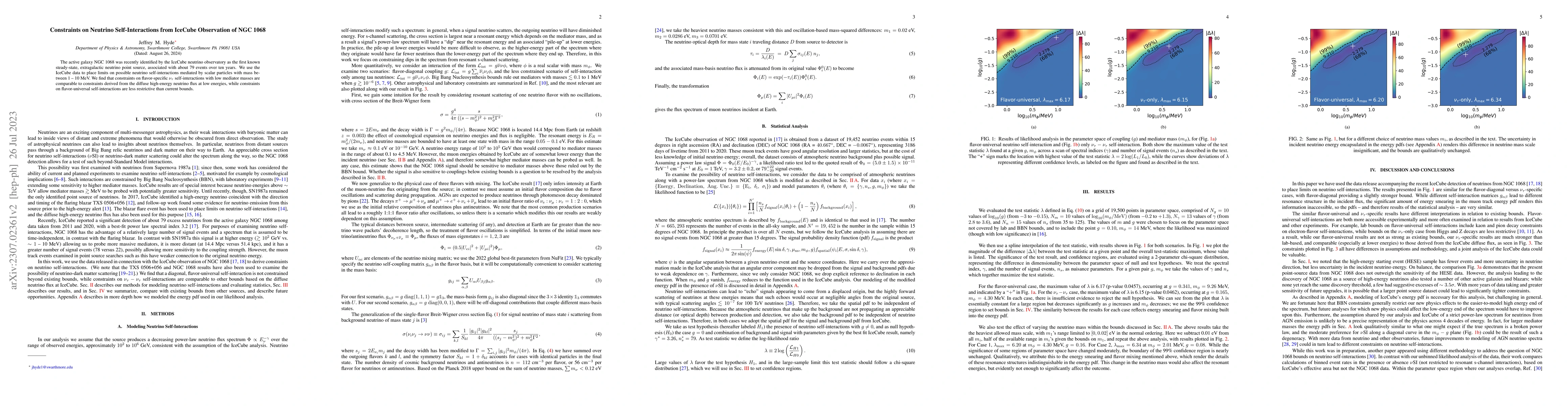 Thumbnail for Constraints on Neutrino Self-Interactions from IceCube Observation of
  NGC 1068
