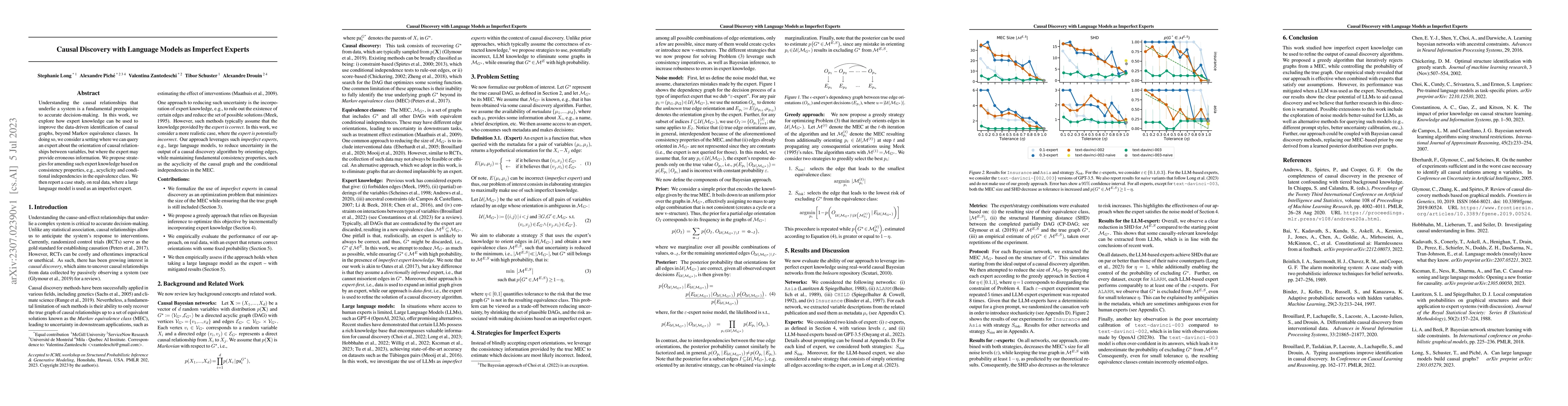 Thumbnail for Causal Discovery with Language Models as Imperfect Experts