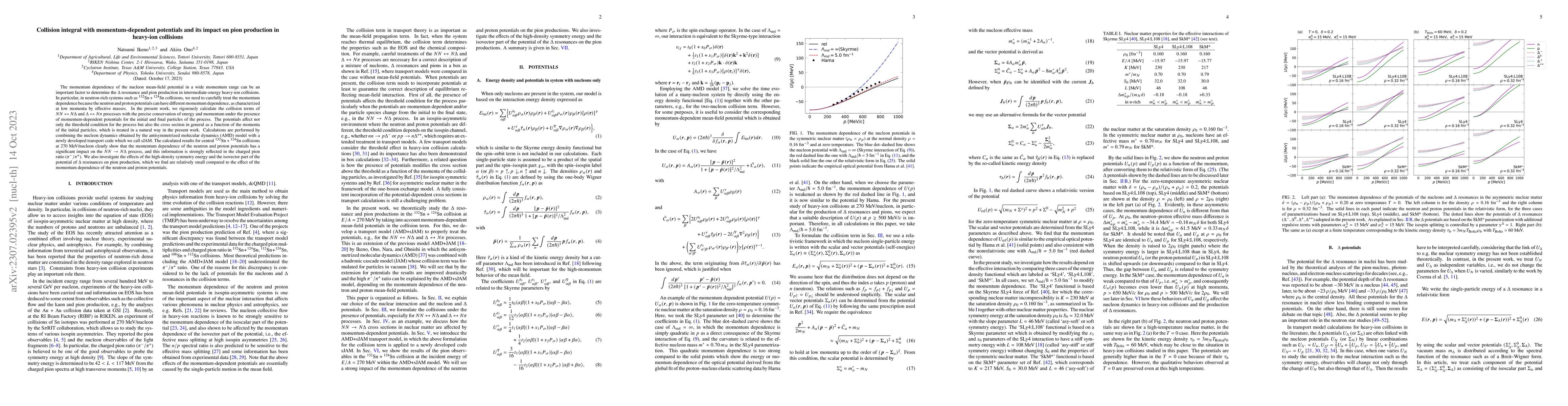 Thumbnail for Collision integral with momentum-dependent potentials and its impact on
  pion production in heavy-ion collisions