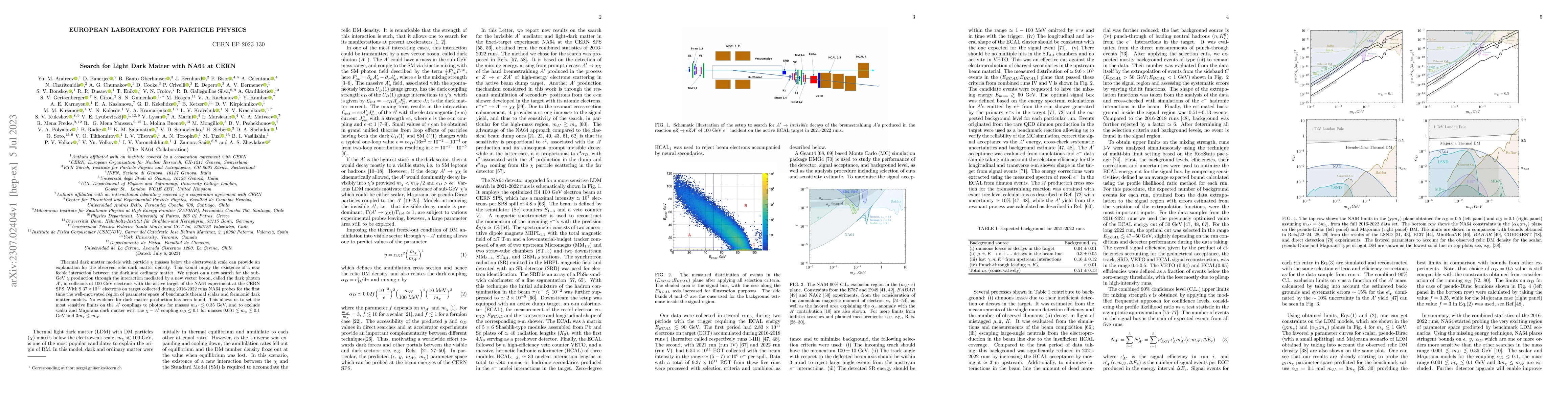 Thumbnail for Search for Light Dark Matter with NA64 at CERN
