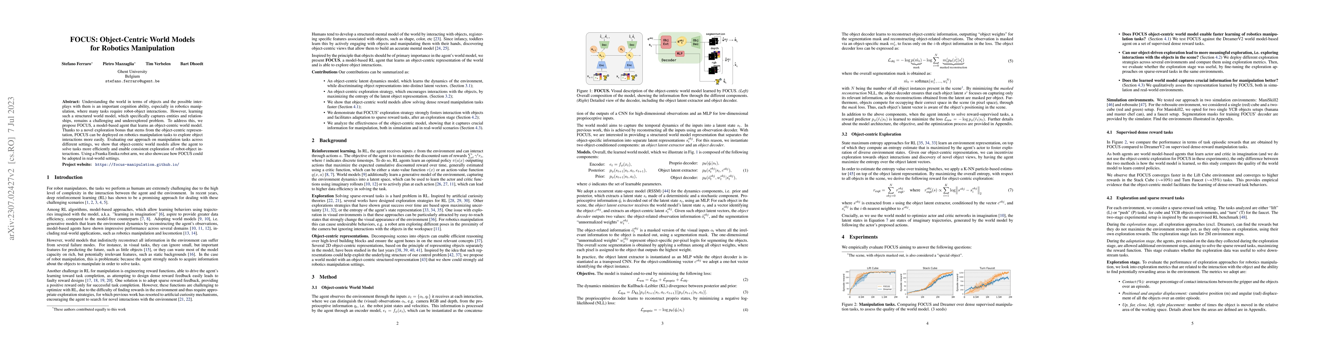 Thumbnail for FOCUS: Object-Centric World Models for Robotics Manipulation
