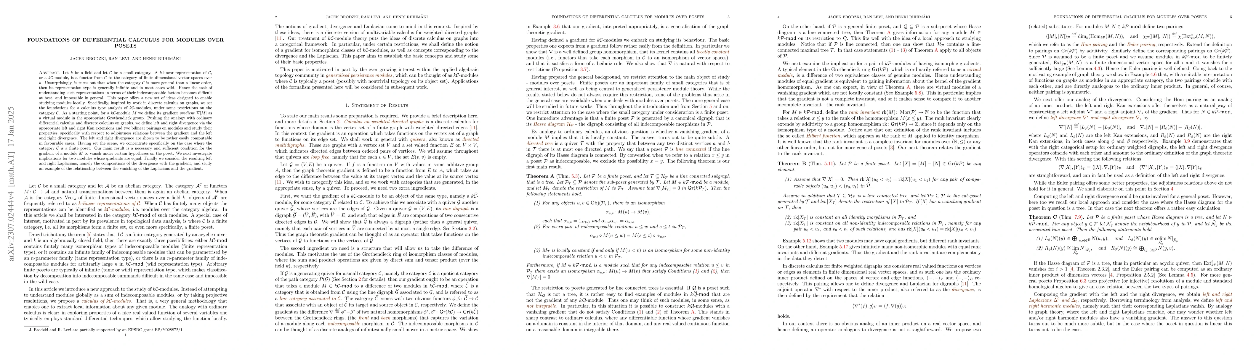 Thumbnail for Foundations of Differential Calculus for modules over posets