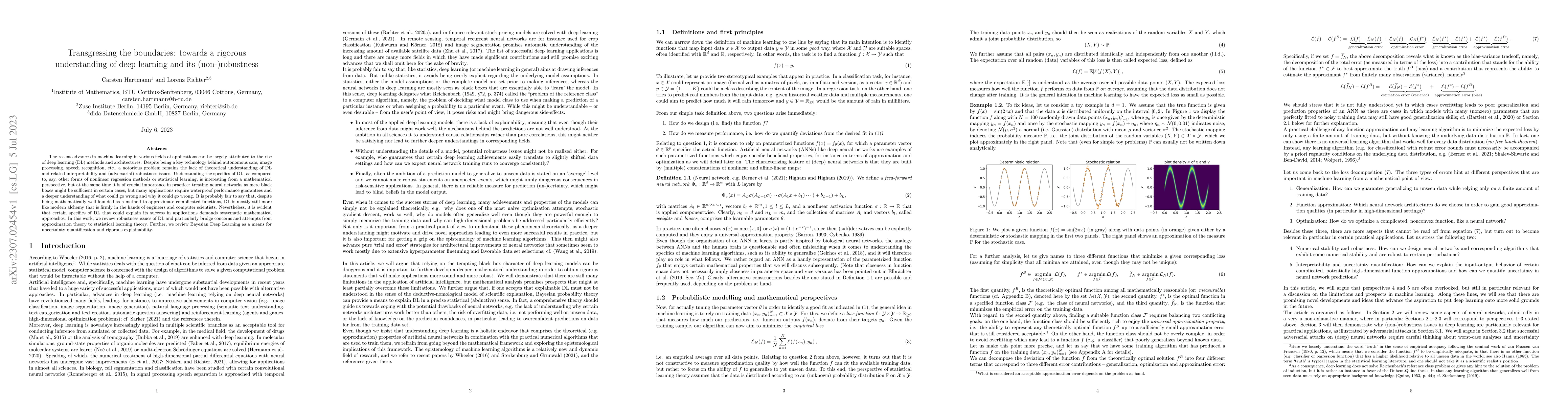 Thumbnail for Transgressing the boundaries: towards a rigorous understanding of deep
  learning and its (non-)robustness