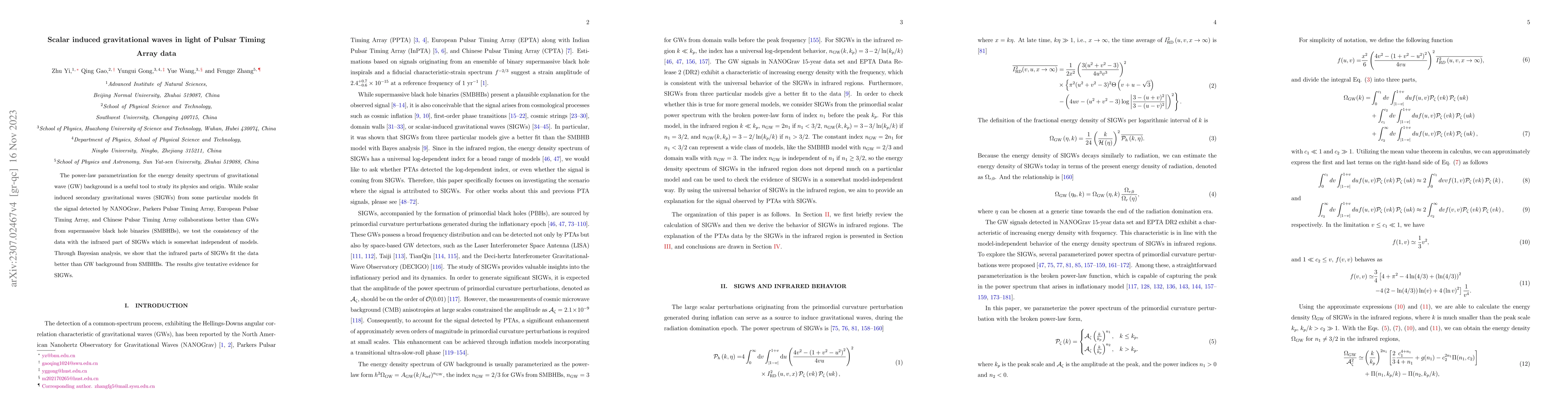 Thumbnail for Scalar induced gravitational waves in light of Pulsar Timing Array data