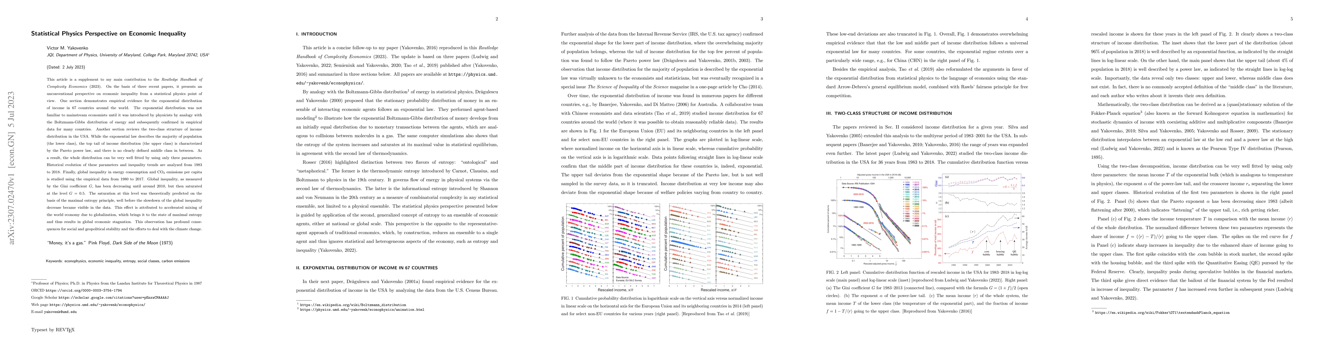 Thumbnail for Statistical Physics Perspective on Economic Inequality