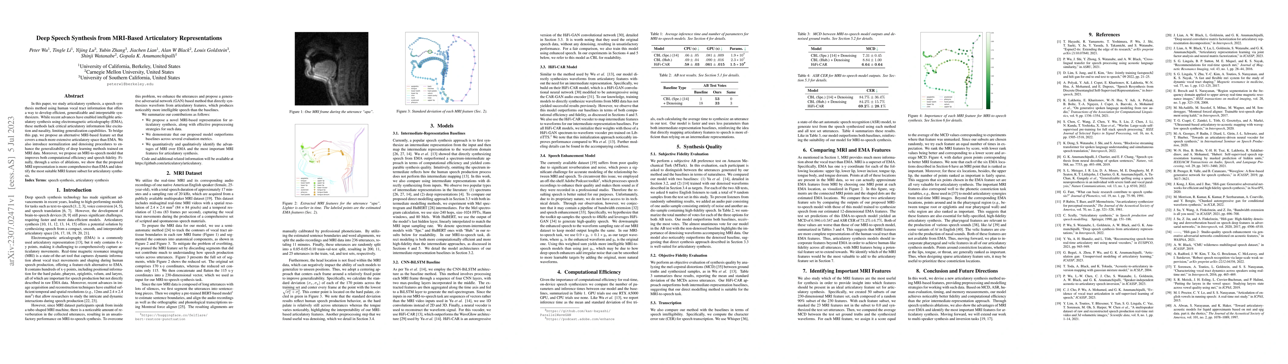 Thumbnail for Deep Speech Synthesis from MRI-Based Articulatory Representations