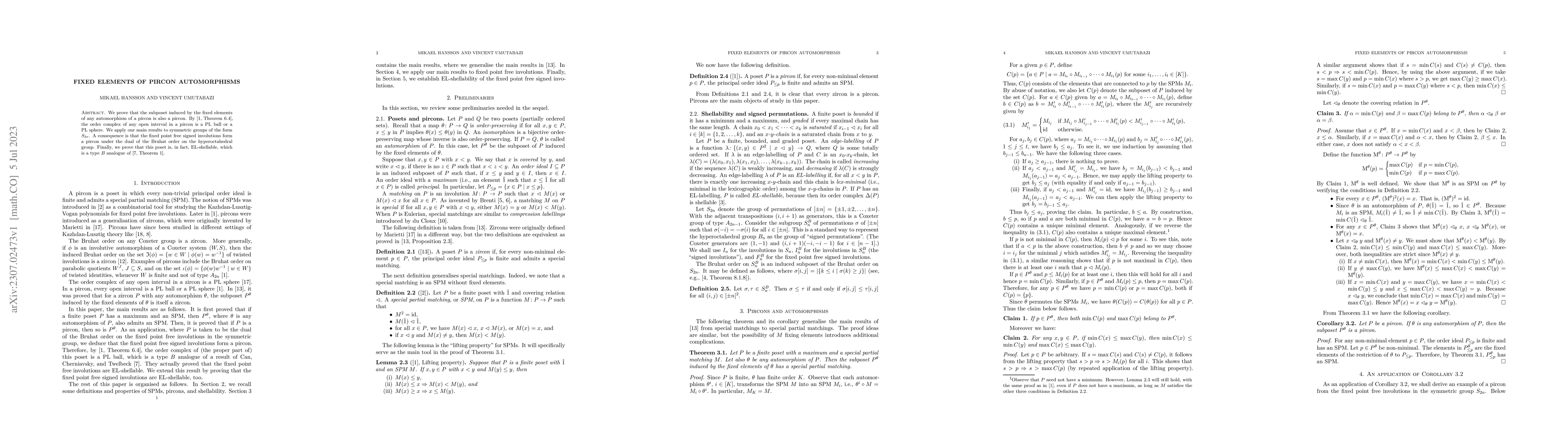 Thumbnail for Fixed elements of pircon automorphisms