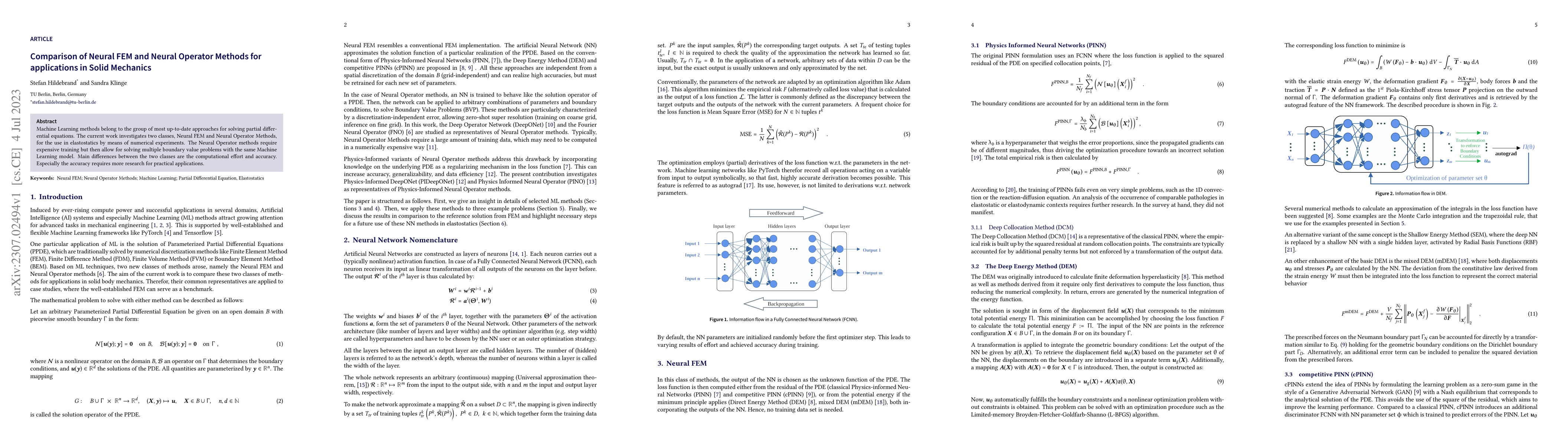 Thumbnail for Comparison of Neural FEM and Neural Operator Methods for applications in
  Solid Mechanics