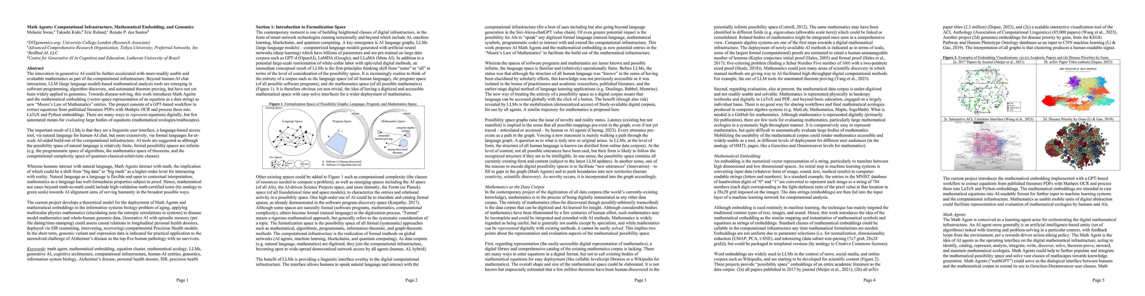 Thumbnail for Math Agents: Computational Infrastructure, Mathematical Embedding, and
  Genomics