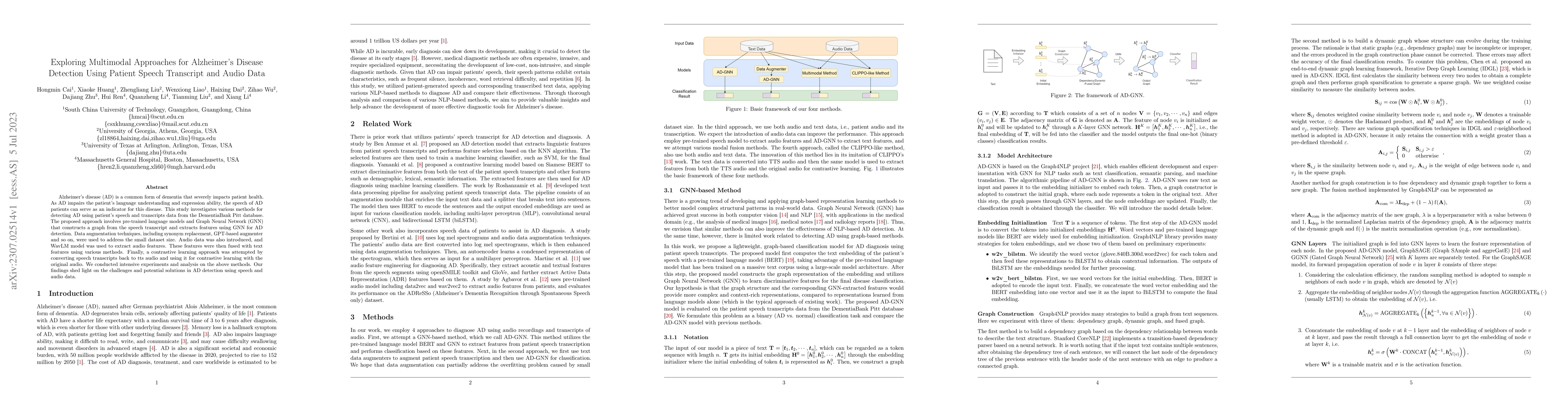 Thumbnail for Exploring Multimodal Approaches for Alzheimer's Disease Detection Using
  Patient Speech Transcript and Audio Data