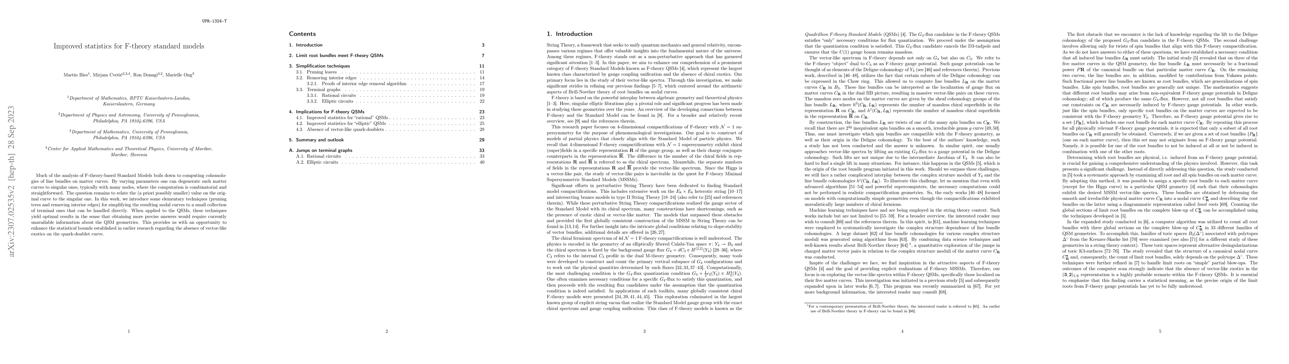 Thumbnail for Improved statistics for F-theory standard models