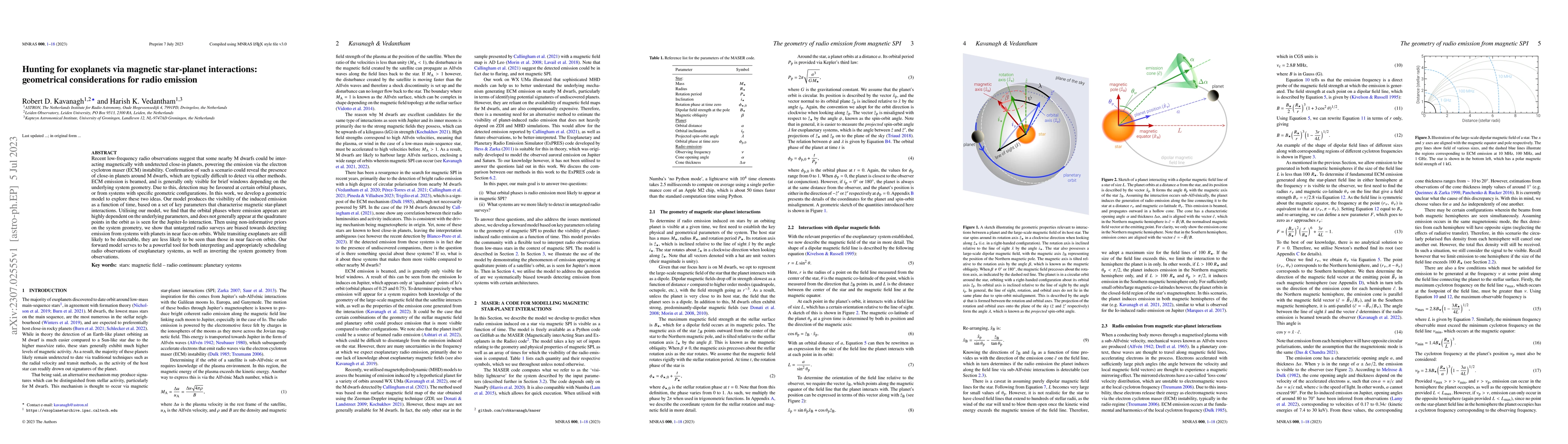 Thumbnail for Hunting for exoplanets via magnetic star-planet interactions:
  geometrical considerations for radio emission