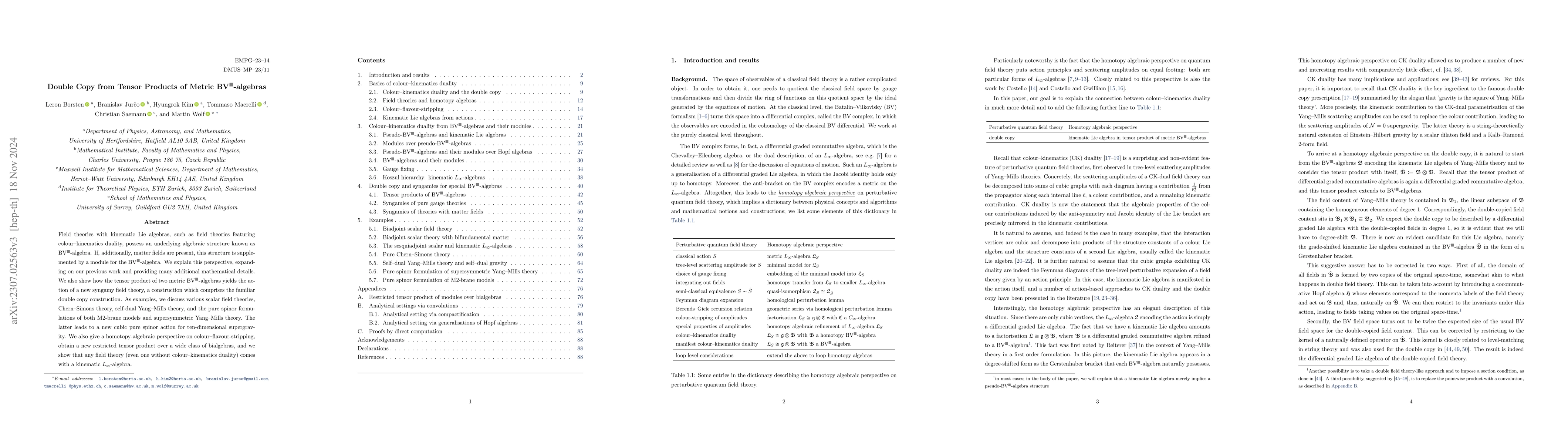 Thumbnail for Double Copy from Tensor Products of Metric BV${}^{\color{gray}
  \blacksquare}$-algebras