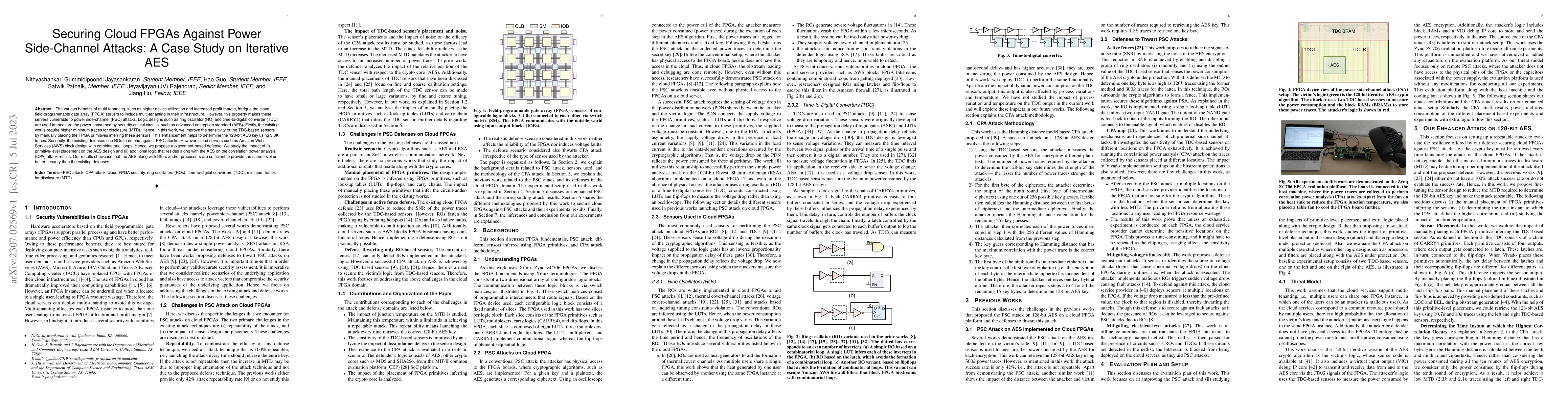 Thumbnail for Securing Cloud FPGAs Against Power Side-Channel Attacks: A Case Study on
  Iterative AES