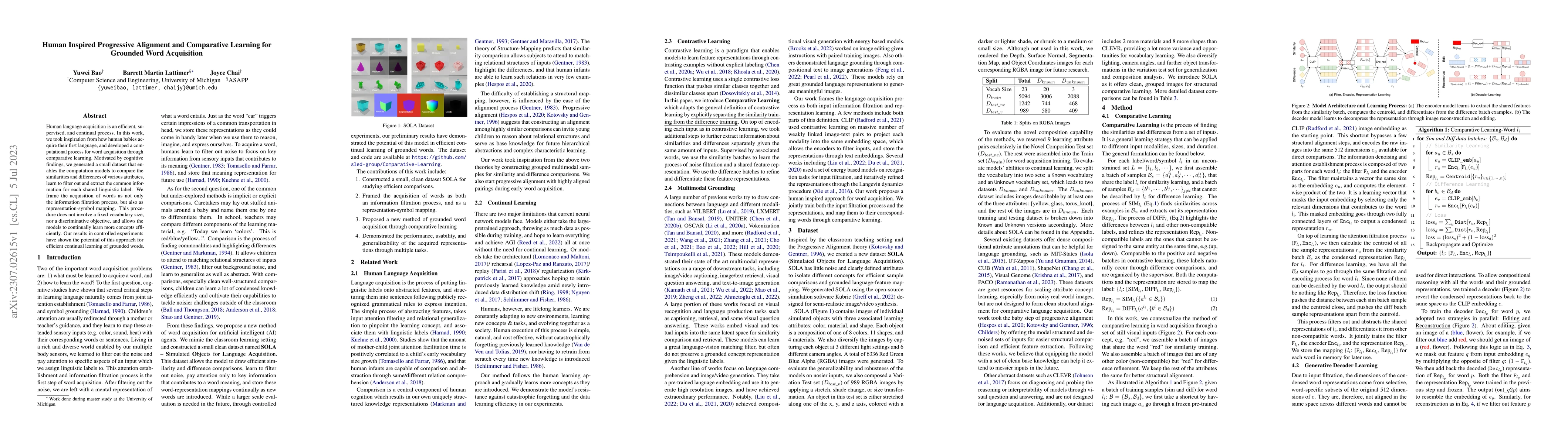 Thumbnail for Human Inspired Progressive Alignment and Comparative Learning for
  Grounded Word Acquisition
