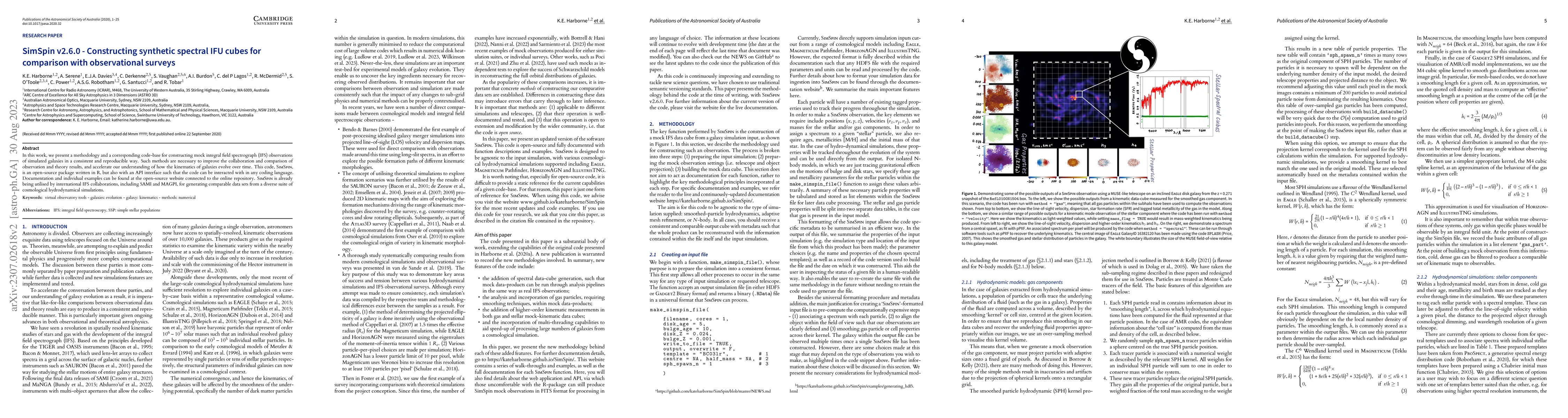 Thumbnail for SimSpin v2.6.0 -- Constructing synthetic spectral IFU cubes for
  comparison with observational surveys