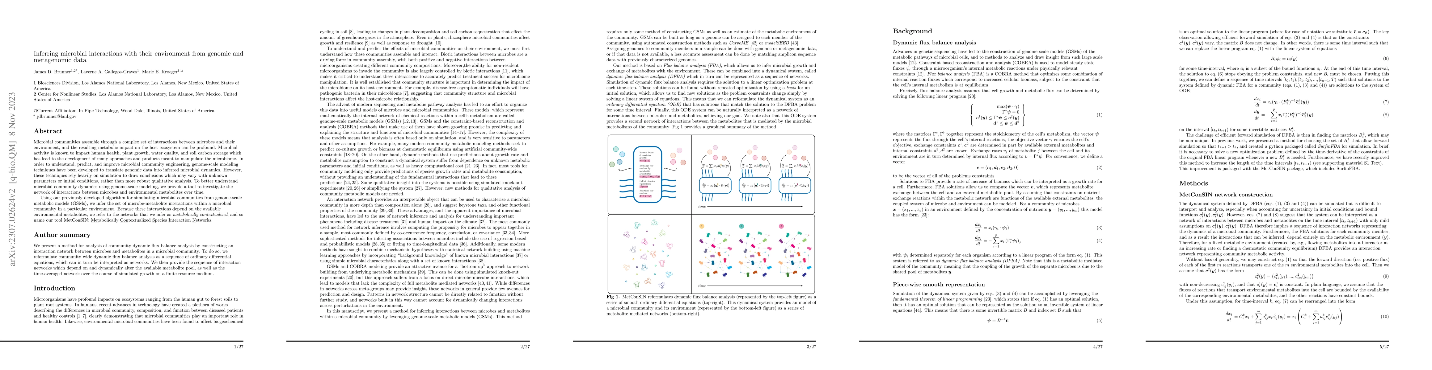 Thumbnail for Inferring microbial interactions with their environment from genomic and
  metagenomic data