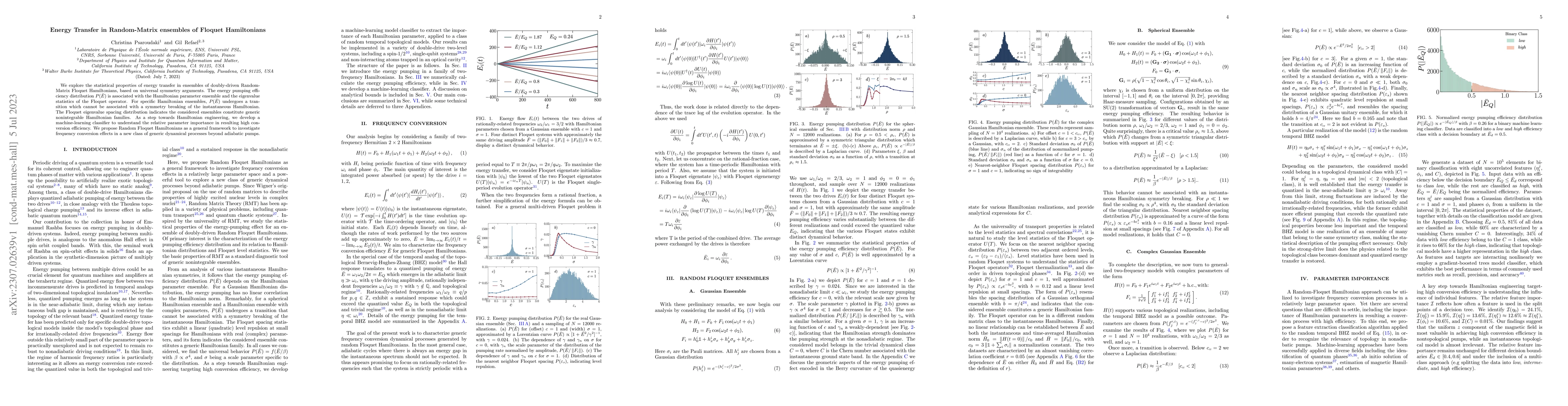 Thumbnail for Energy Transfer in Random-Matrix ensembles of Floquet Hamiltonians