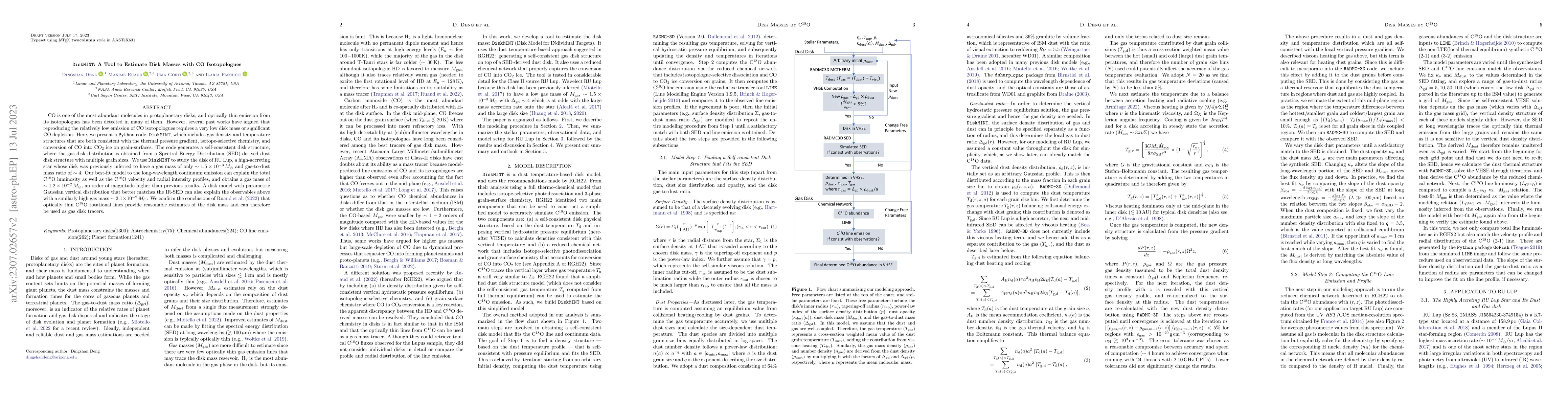 Thumbnail for DiskMINT: A Tool to Estimate Disk Masses with CO Isotopologues