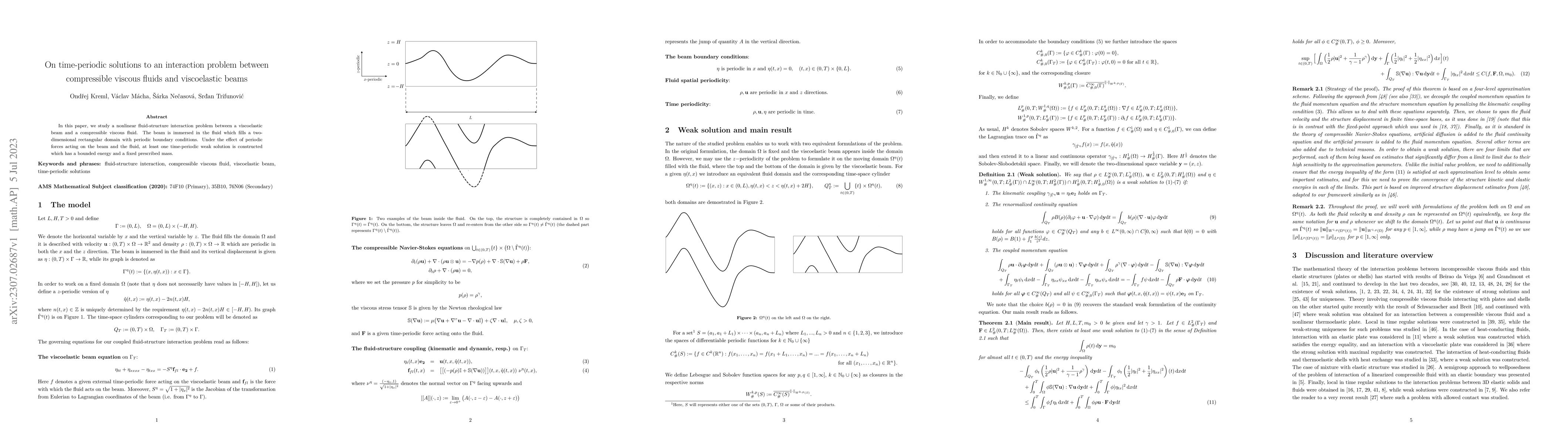 Thumbnail for On time-periodic solutions to an interaction problem between
  compressible viscous fluids and viscoelastic beams