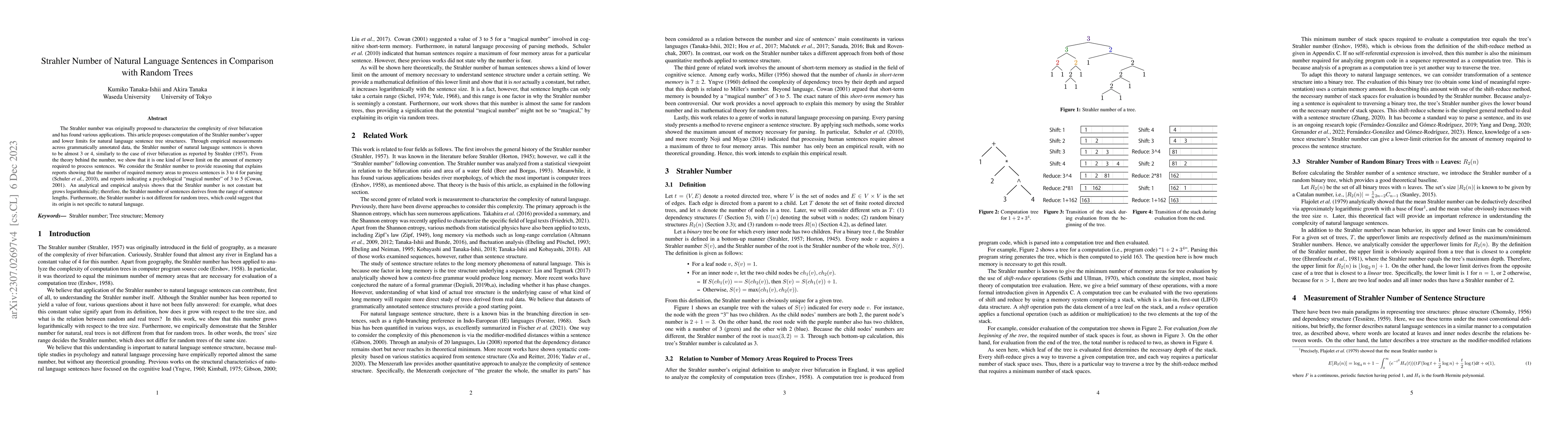 Thumbnail for Strahler Number of Natural Language Sentences in Comparison with Random
  Trees