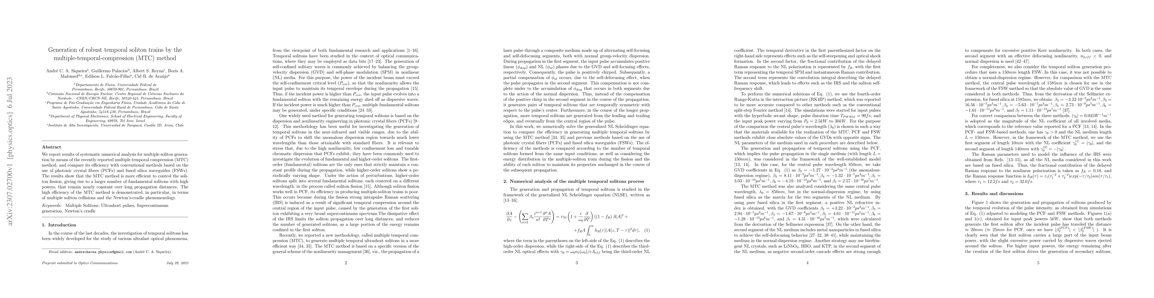 Thumbnail for Generation of robust temporal soliton trains by the
  multiple-temporal-compression (MTC) method