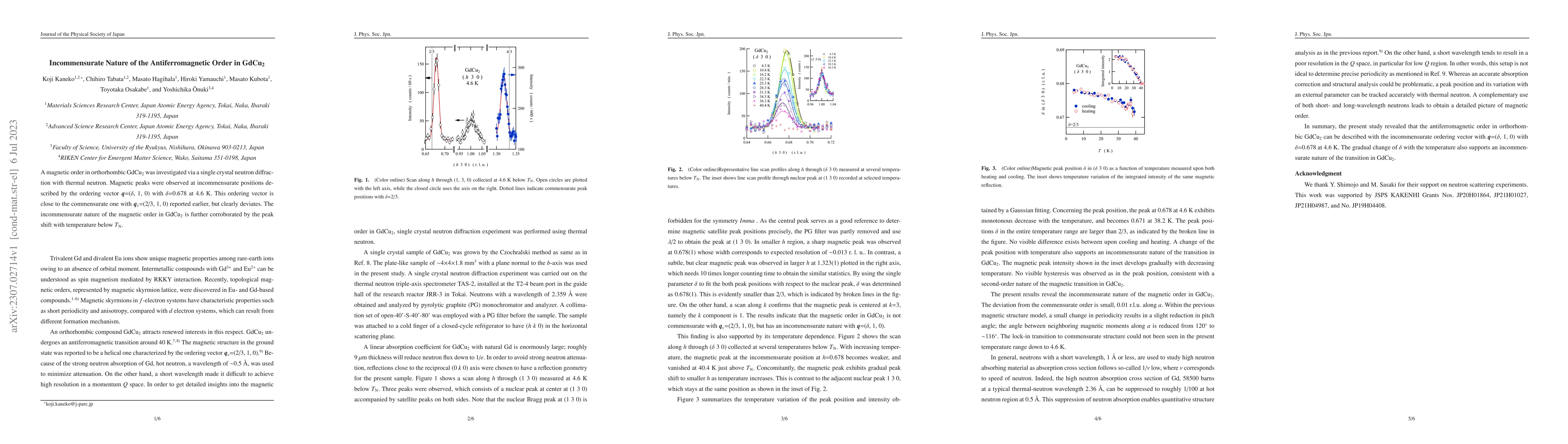 Thumbnail for Nature of the Antiferromagnetic Order in GdCu$_2$
