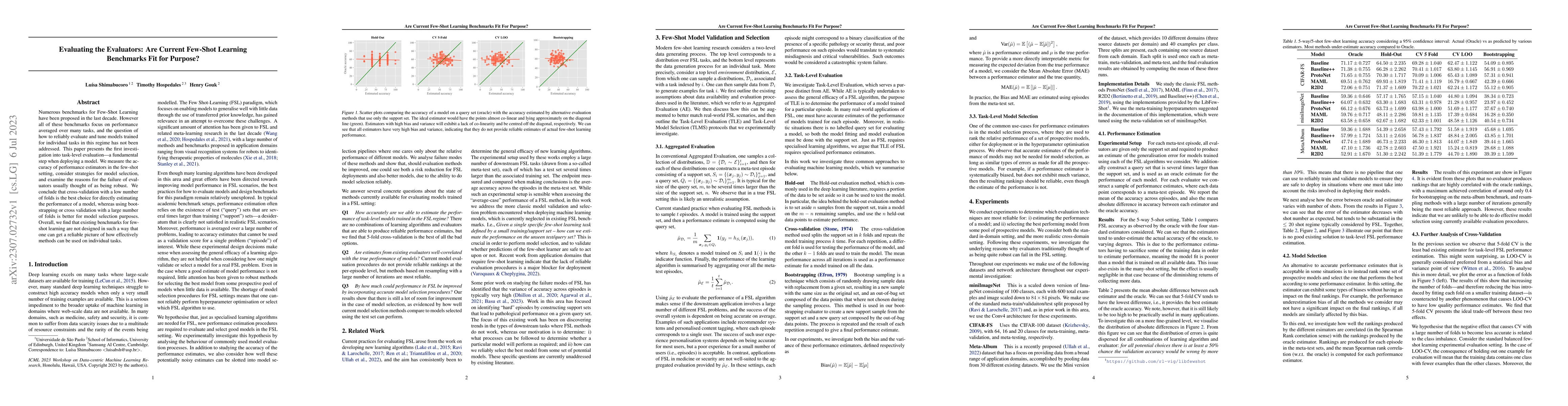 Thumbnail for Evaluating the Evaluators: Are Current Few-Shot Learning Benchmarks Fit
  for Purpose?