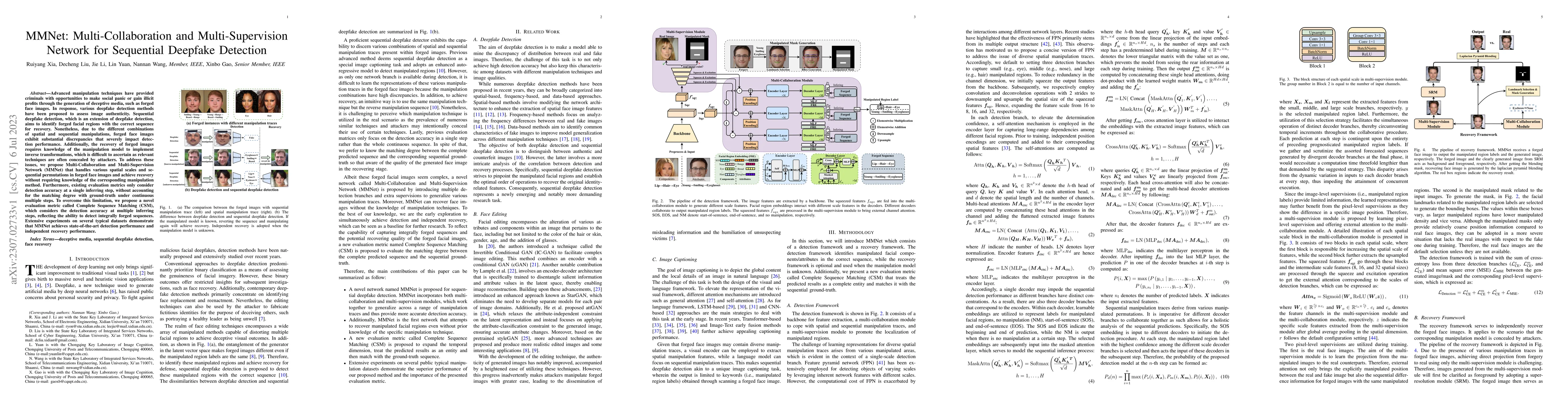 Thumbnail for MMNet: Multi-Collaboration and Multi-Supervision Network for Sequential
  Deepfake Detection
