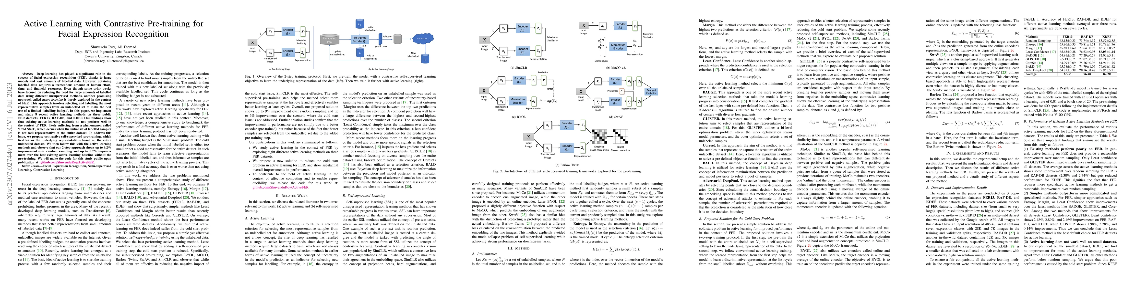 Thumbnail for Active Learning with Contrastive Pre-training for Facial Expression
  Recognition