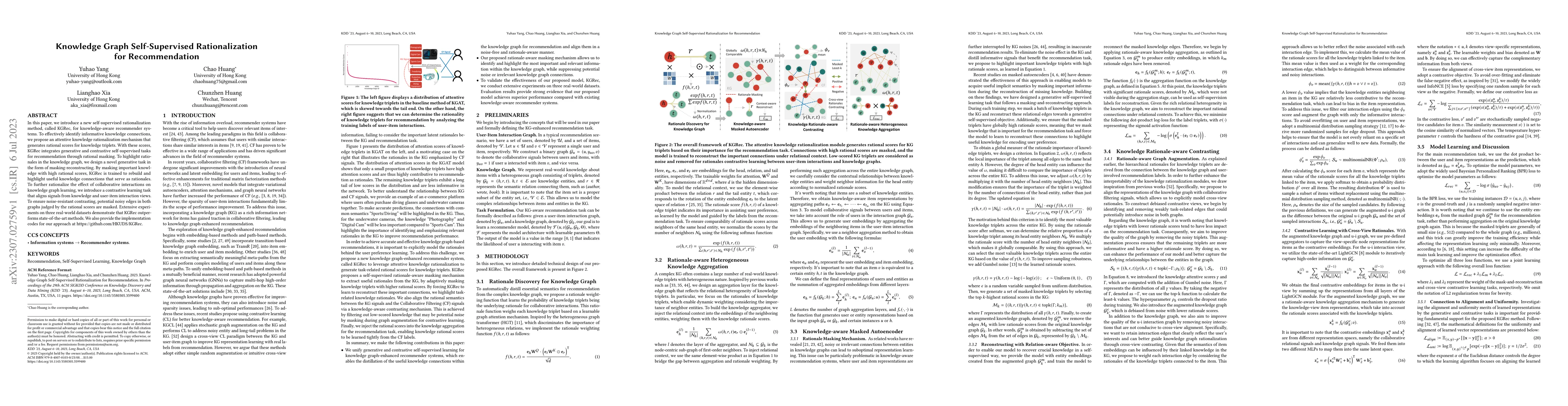 Thumbnail for Knowledge Graph Self-Supervised Rationalization for Recommendation