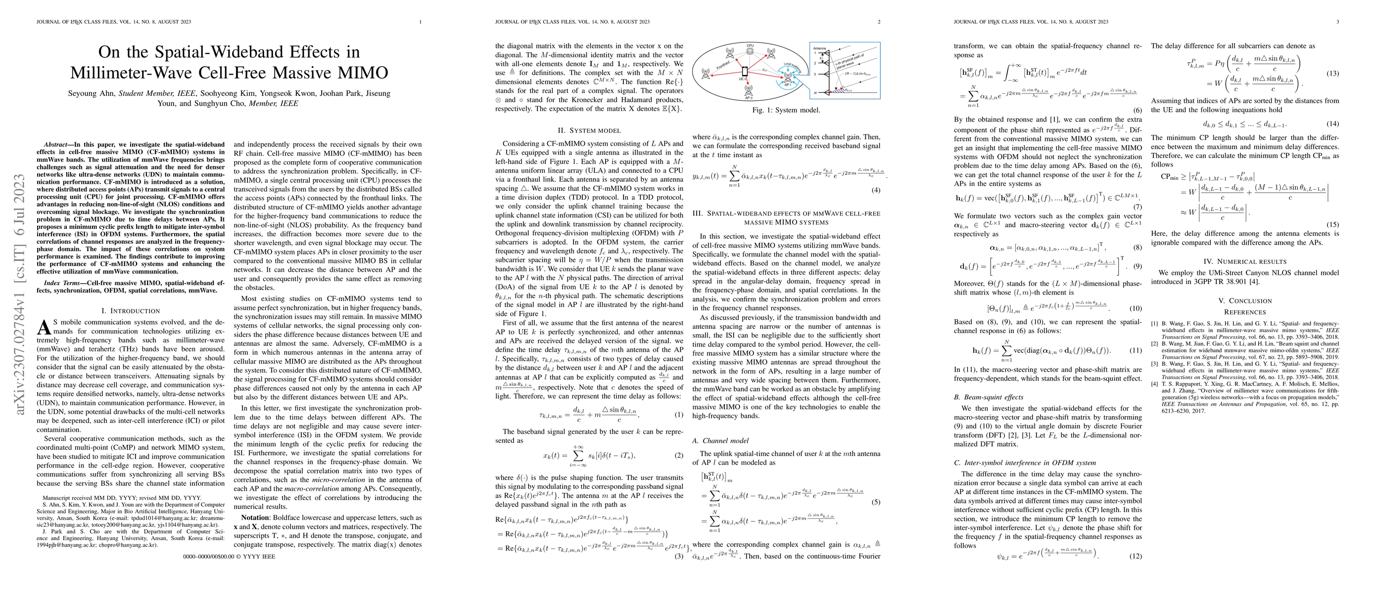 Thumbnail for On the Spatial-Wideband Effects in Millimeter-Wave Cell-Free Massive
  MIMO